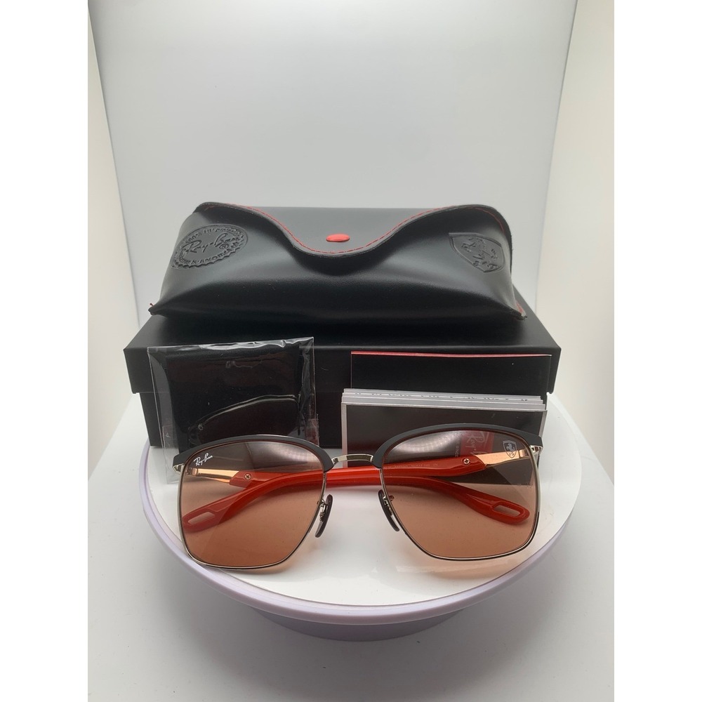 NIB Ray-Ban Scuderia Ferrari RB3673-M Black Red Square Sunglasses Unisex